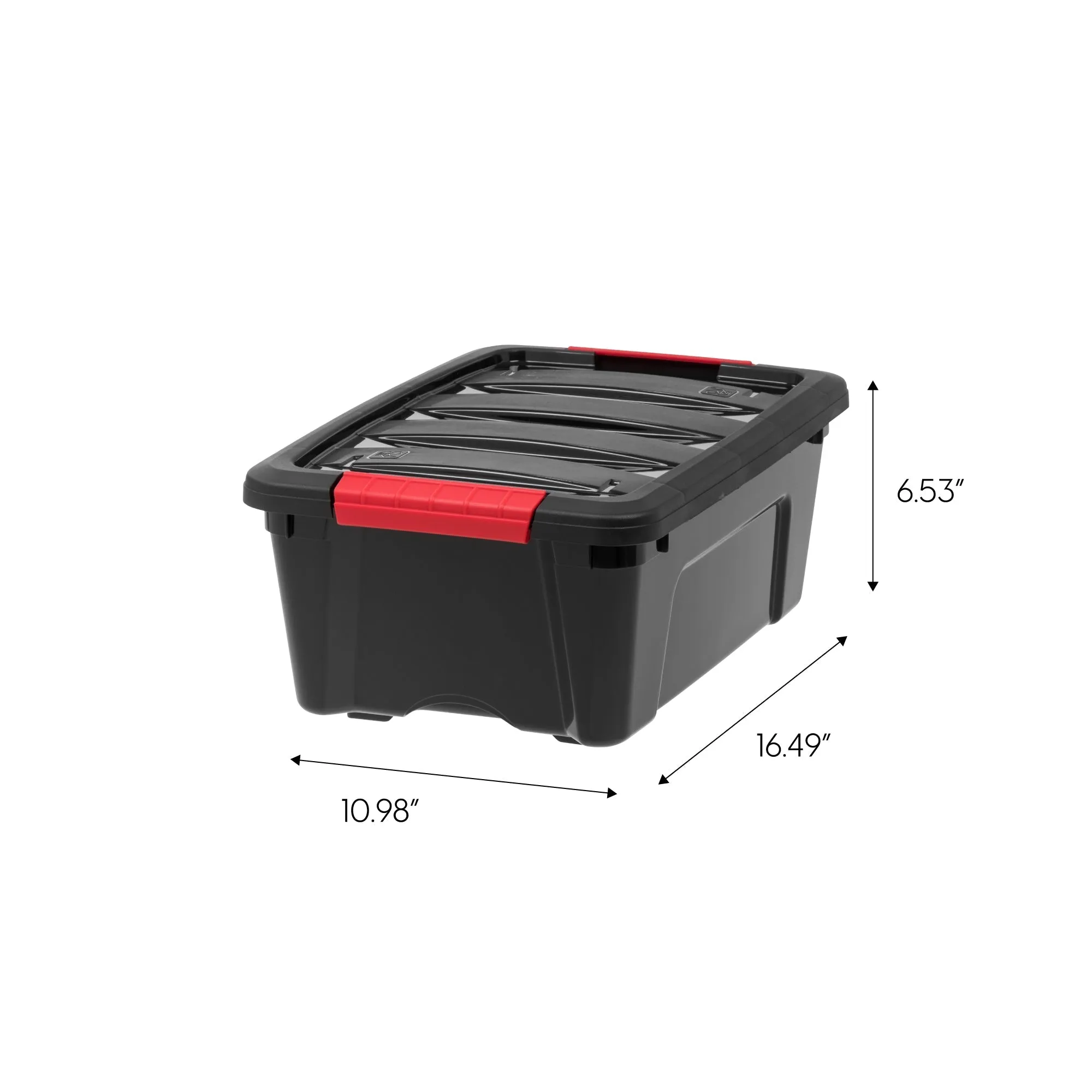 12 Quart Stack & Pull™ Box, Black & Red, Set of 6