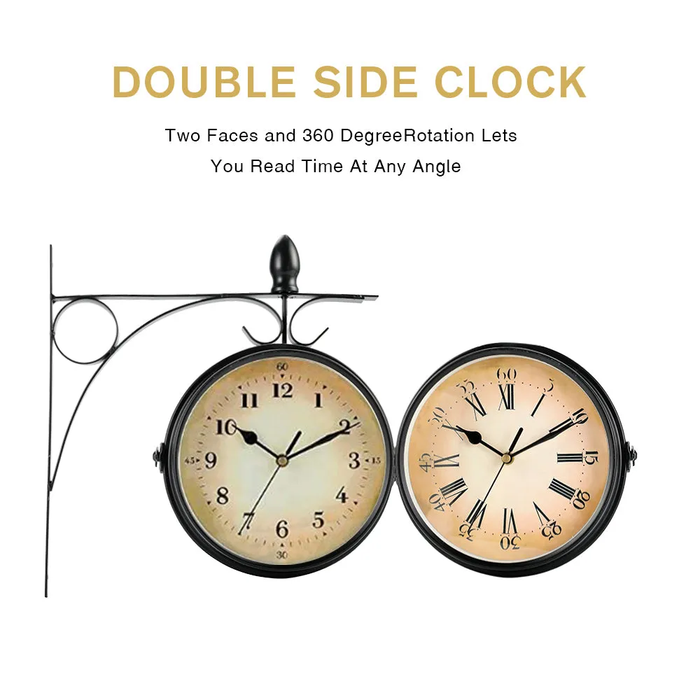 12"H Indoors/Outdoors Double Sided Clock