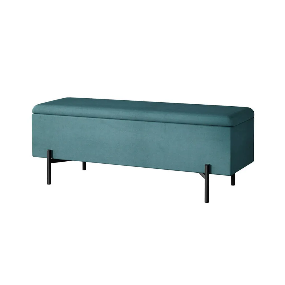 140cm Storage Ottoman Blanket Box Velvet - Green