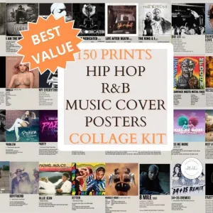 150 Pcs Hip-Hop R&B Rap Minimalist Music Posters INSTANT DOWNLOAD Art Prints Wall Collage Kit, Album Cover Wall Decor, Hip Hop Posters, Hip Hop Aesthetic