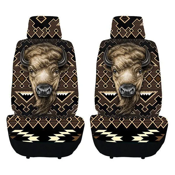 2PC Car Seat Cover Set - Tribal Animal Design