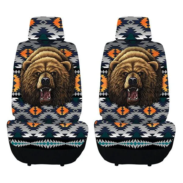 2PC Car Seat Cover Set - Tribal Animal Design