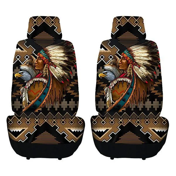 2PC Car Seat Cover Set - Tribal Animal Design