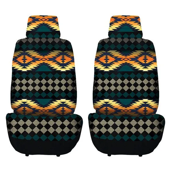 2PC Car Seat Cover Set - Tribal Animal Design