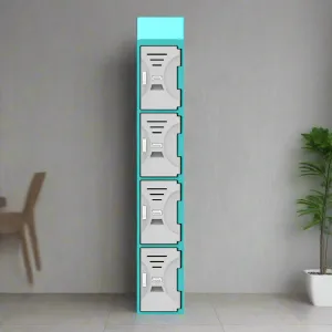 4 Tier Plastic Locker with Pad Lock Assembly