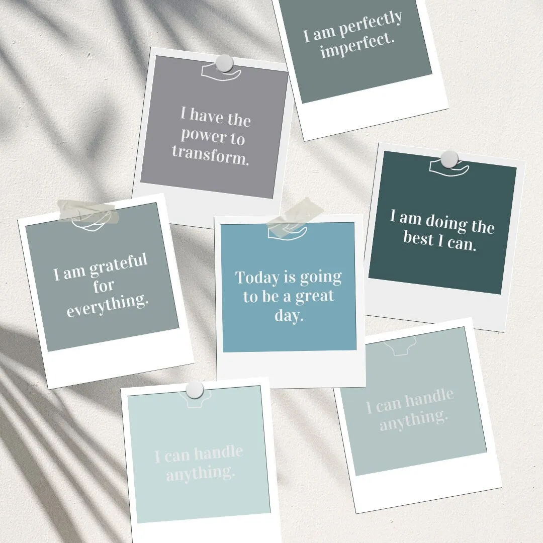 60 Affirmation Cards PRINTABLE ART, Mindfulness Affirmations Deck, Positive Quotes Printable, Motivational Printable Cards, Manifesting Kit, Boho Wall Art