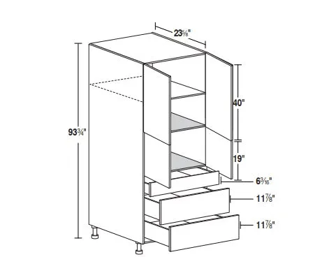 94" High Utility Hutch Cabinet