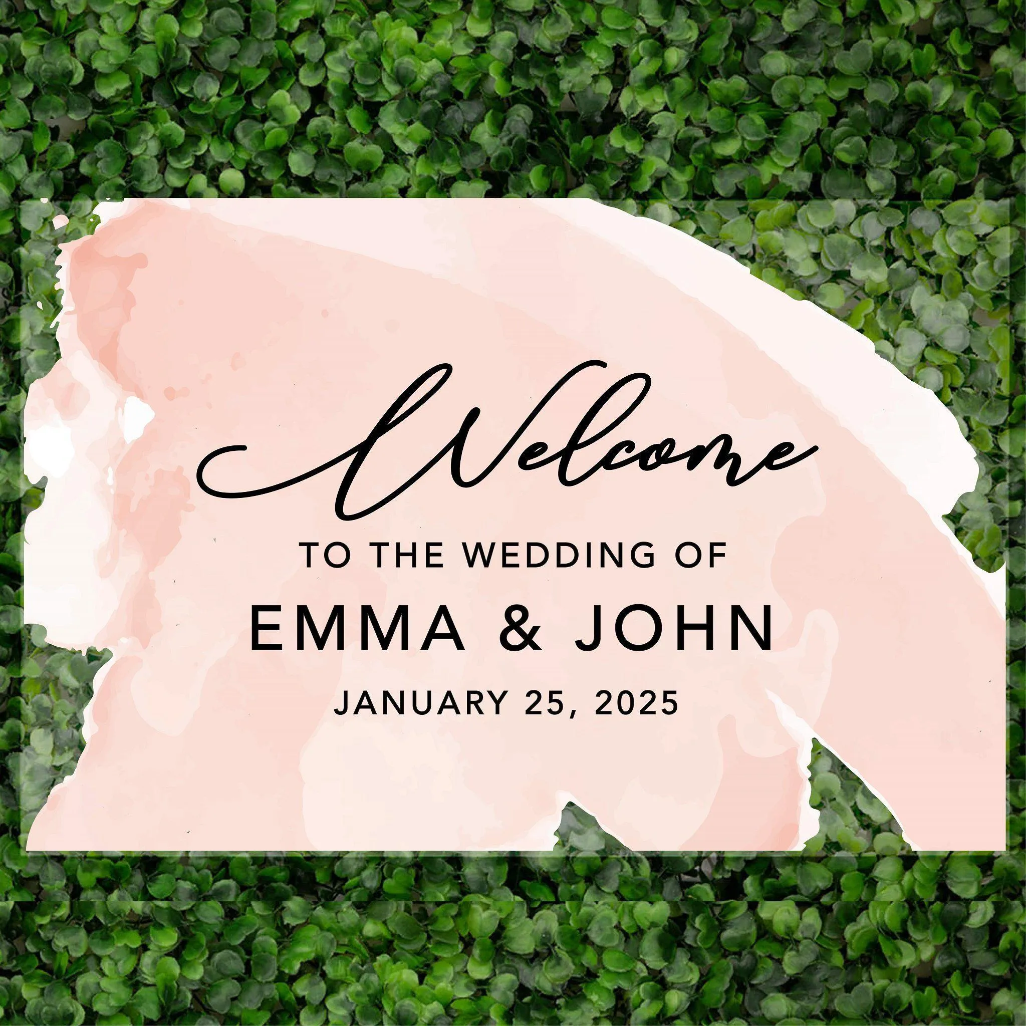 Acrylic Custom Watercolor Wedding Signs, 16 x 24 Inches