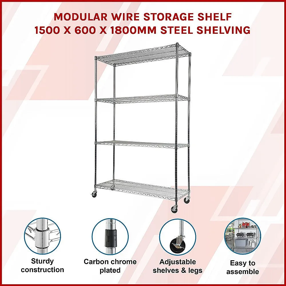 Adjustable Carbon Chrome Plated Wire Storage Shelf Unit