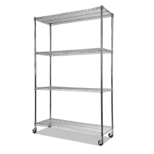 Adjustable Modular Chrome Steel Wire Shelving with Wheels