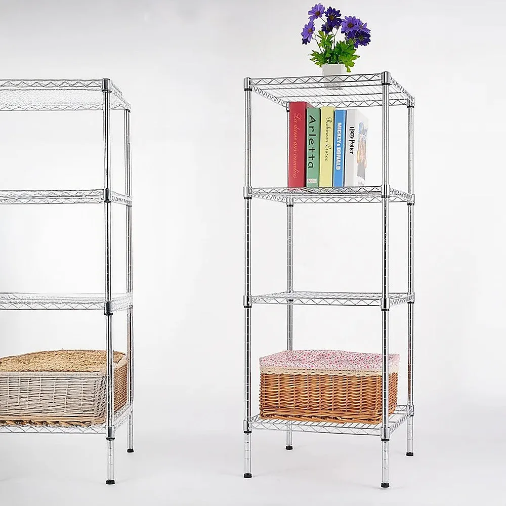 Adjustable Steel Wire Storage Shelf, 600x600x1800mm, 4 Shelves