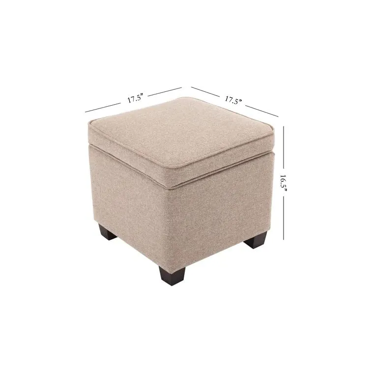 Amalia Square Shape Fabric Ottoman Pouffe Puffy Stool