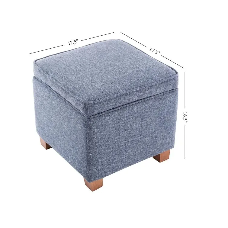 Amalia Square Shape Fabric Ottoman Pouffe Puffy Stool