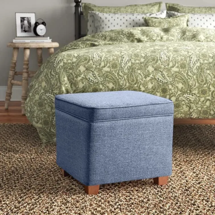 Amalia Square Shape Fabric Ottoman Pouffe Puffy Stool