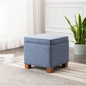 Amalia Square Shape Fabric Ottoman Pouffe Puffy Stool