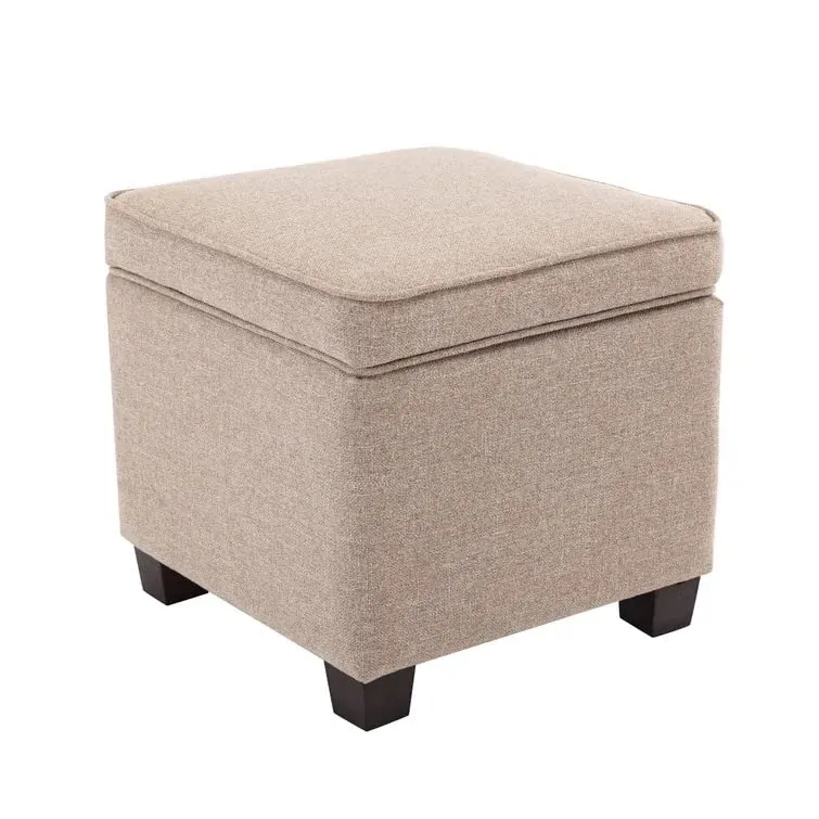 Amalia Square Shape Fabric Ottoman Pouffe Puffy Stool