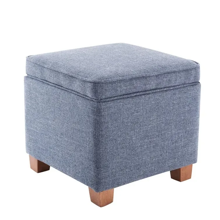 Amalia Square Shape Fabric Ottoman Pouffe Puffy Stool