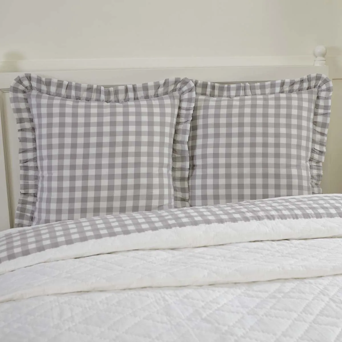 Annie Buffalo Grey Check Fabric Euro Sham 26x26