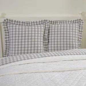 Annie Buffalo Grey Check Fabric Euro Sham 26x26