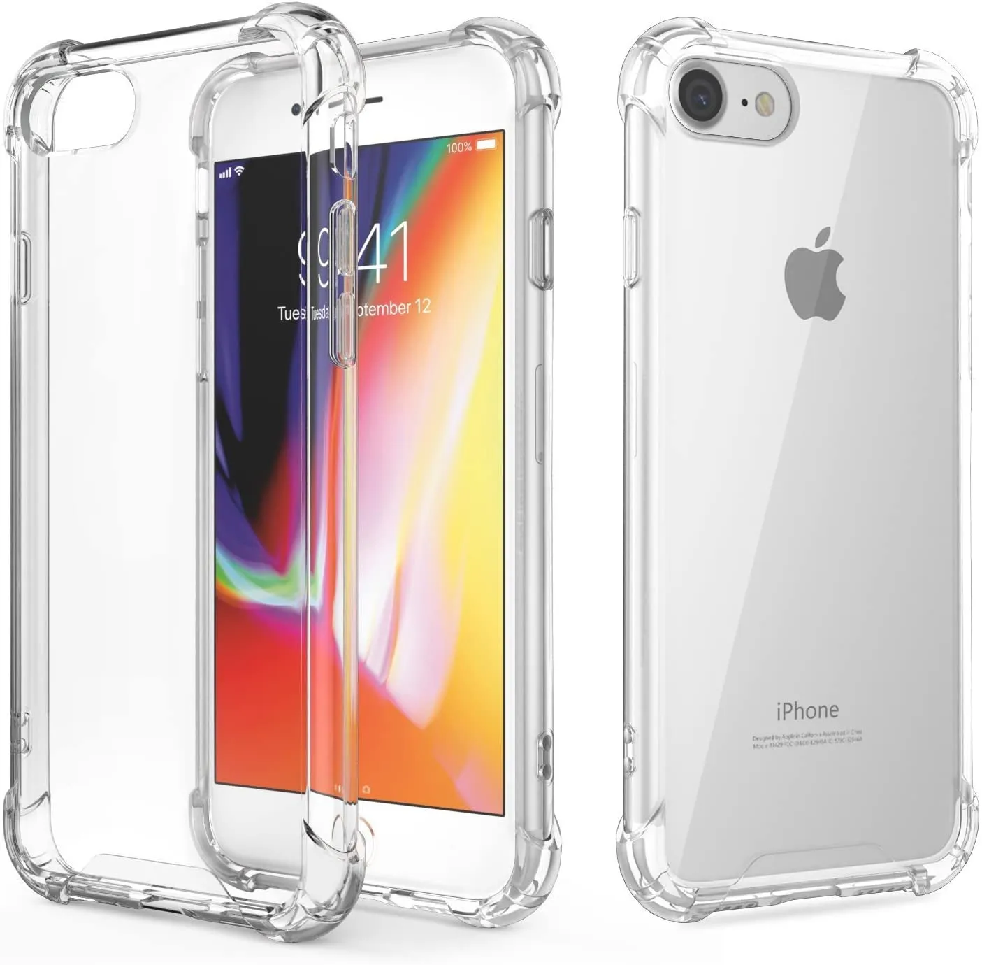 Apple iPhone 7 Gel Bumper Shockproof Cover - Clear / Transparent