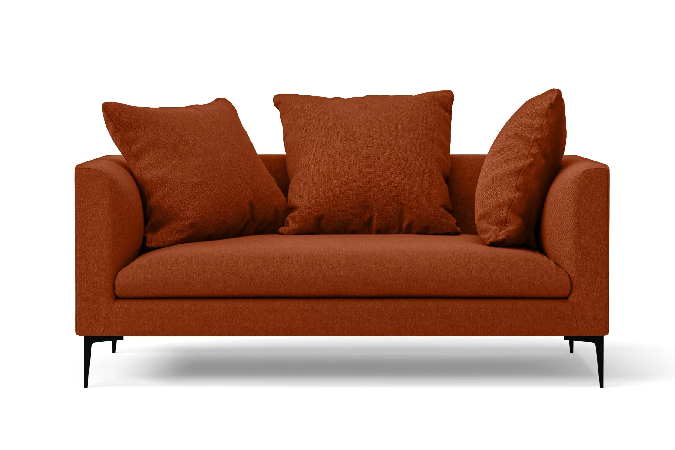 Aprilia 2 Seater Sofa Orange Linen Fabric