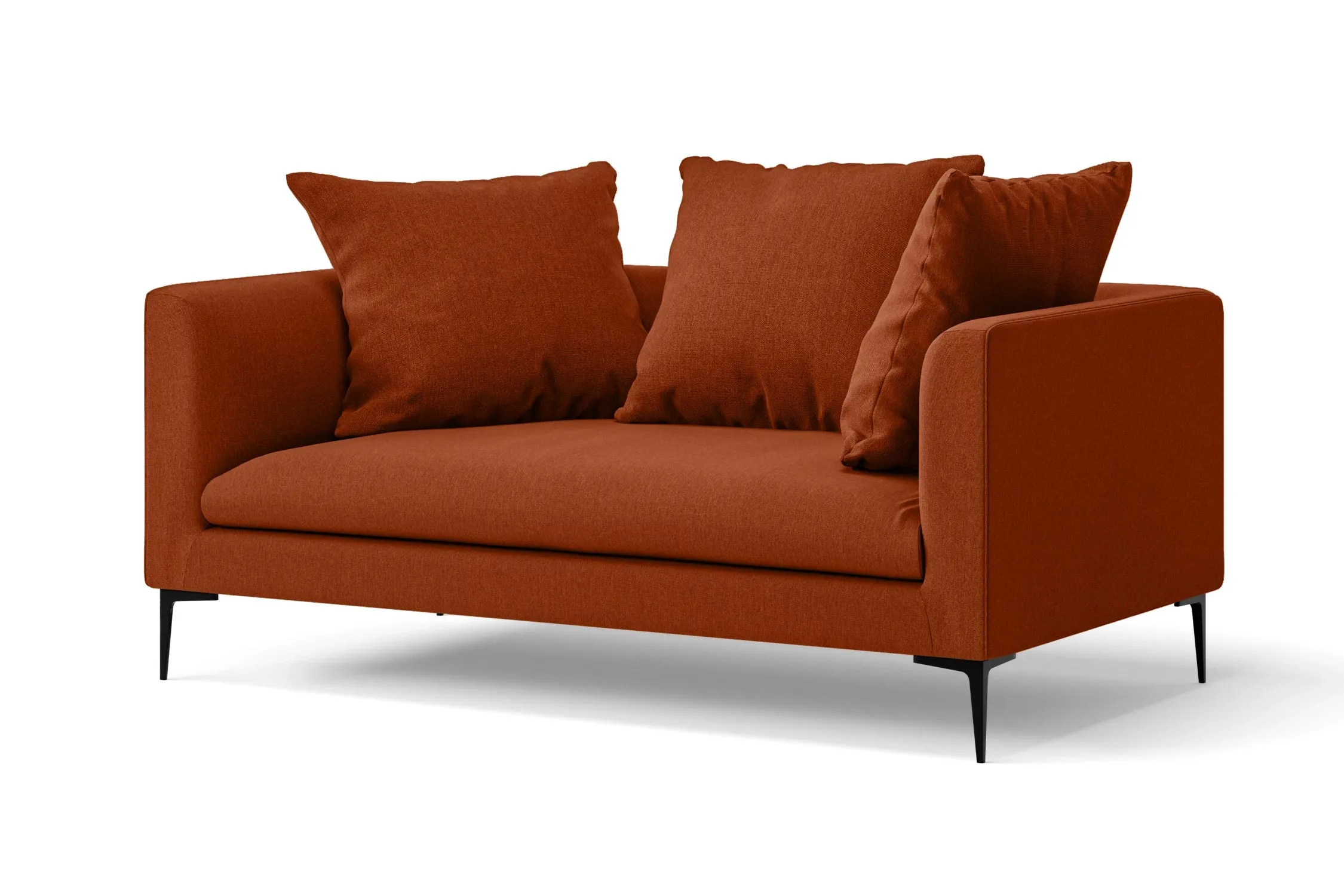 Aprilia 2 Seater Sofa Orange Linen Fabric