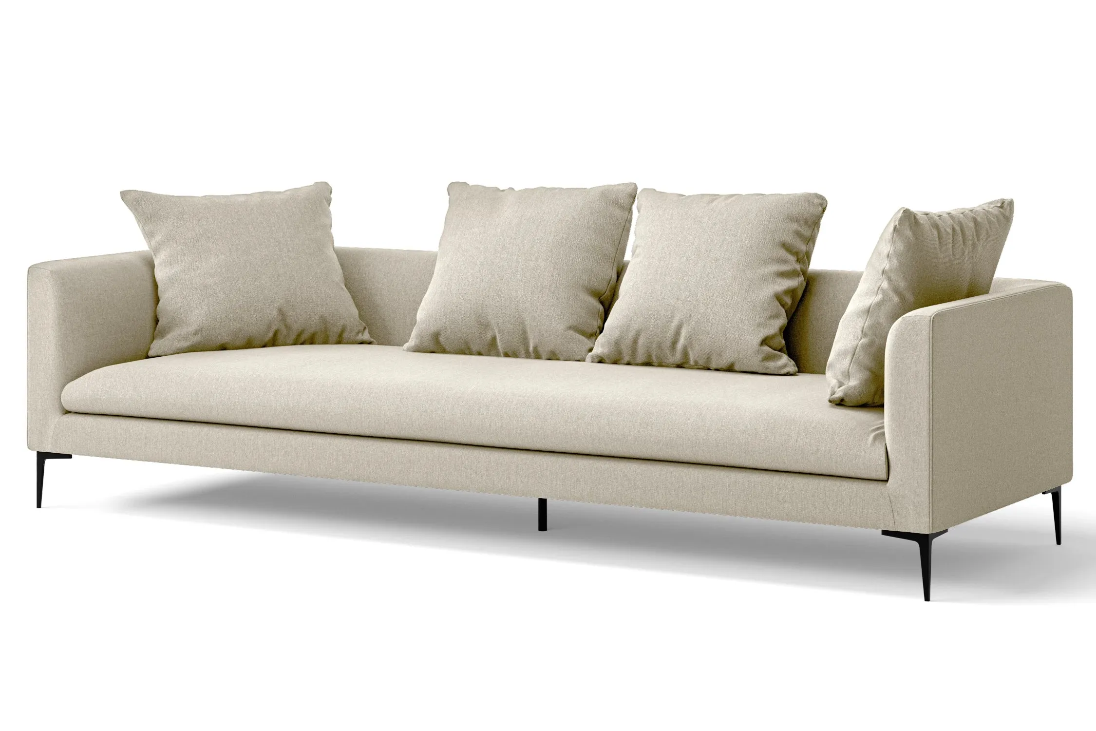 Aprilia 4 Seater Sofa Cream Linen Fabric