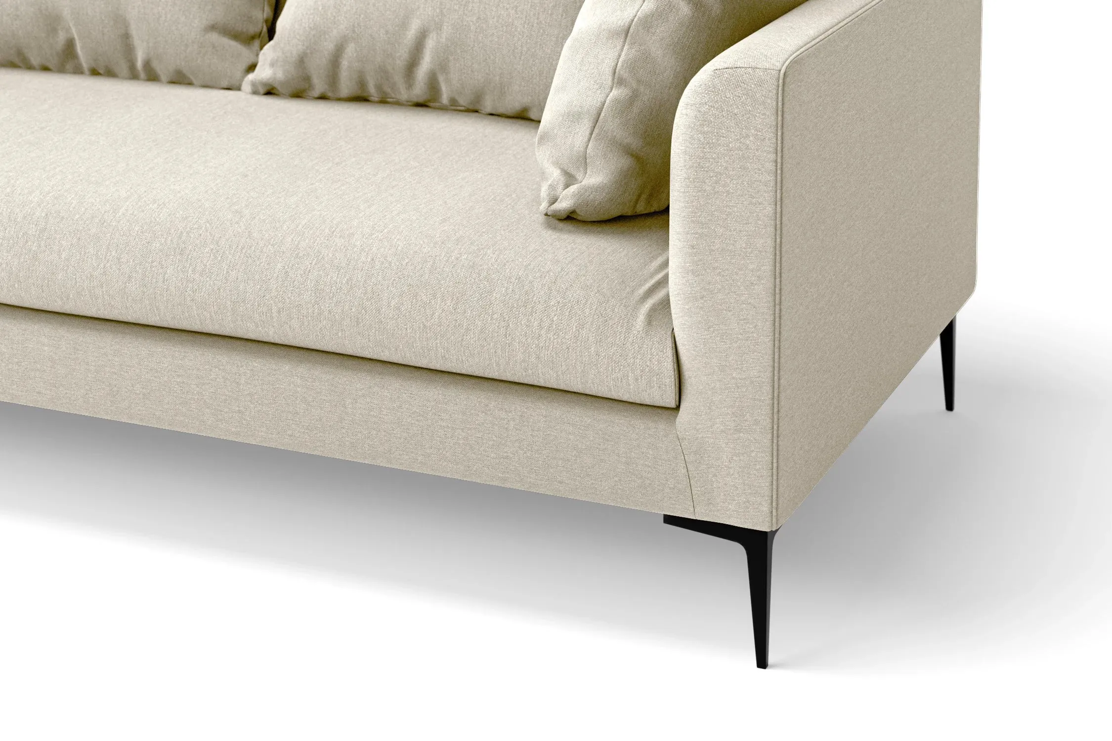 Aprilia 4 Seater Sofa Cream Linen Fabric