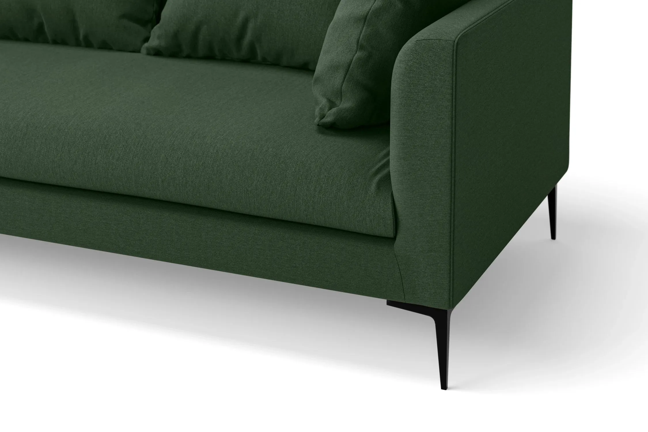 Aprilia 4 Seater Sofa Forest Green Linen Fabric