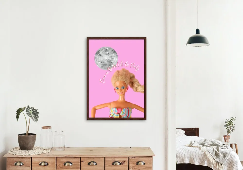 Barbie Disco Ball Poster PRINTABLE WALL ART, Come On Barbie Let'S Go Party, Preppy Poster, Y2K Aesthetic Print, Barbie Fun Art, Retro Barbiecore