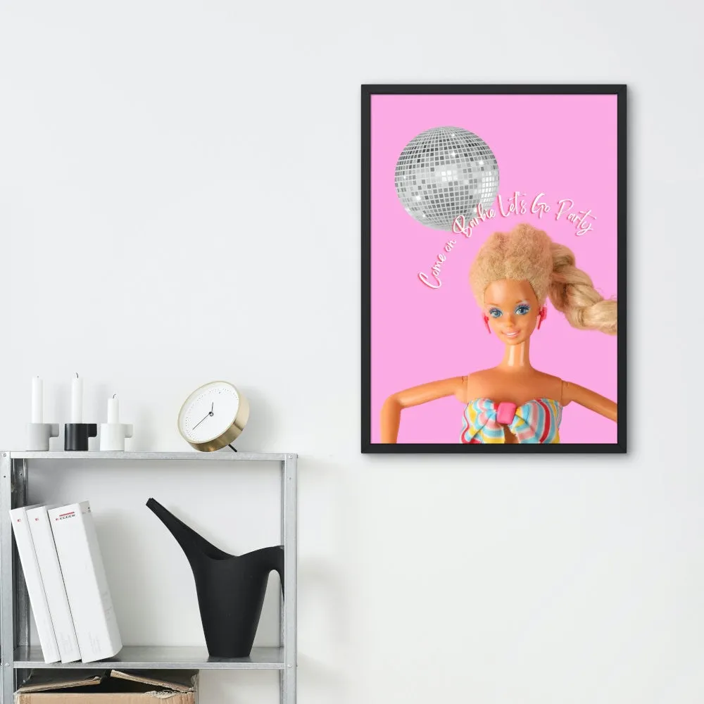 Barbie Disco Ball Poster PRINTABLE WALL ART, Come On Barbie Let'S Go Party, Preppy Poster, Y2K Aesthetic Print, Barbie Fun Art, Retro Barbiecore