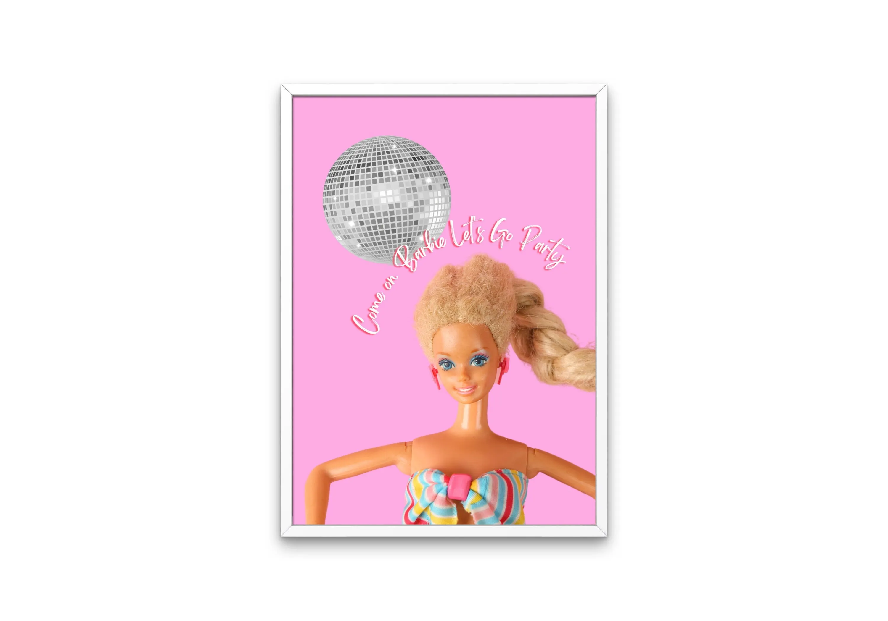 Barbie Disco Ball Poster PRINTABLE WALL ART, Come On Barbie Let'S Go Party, Preppy Poster, Y2K Aesthetic Print, Barbie Fun Art, Retro Barbiecore