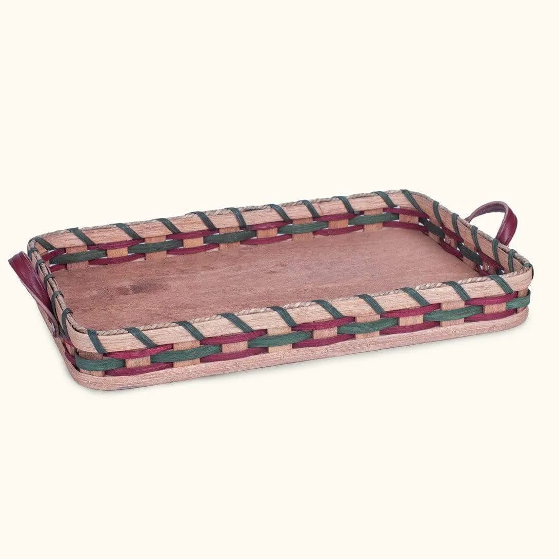 Basket Tray For Coffee Table | Decorative Amish Wicker Serving Tray