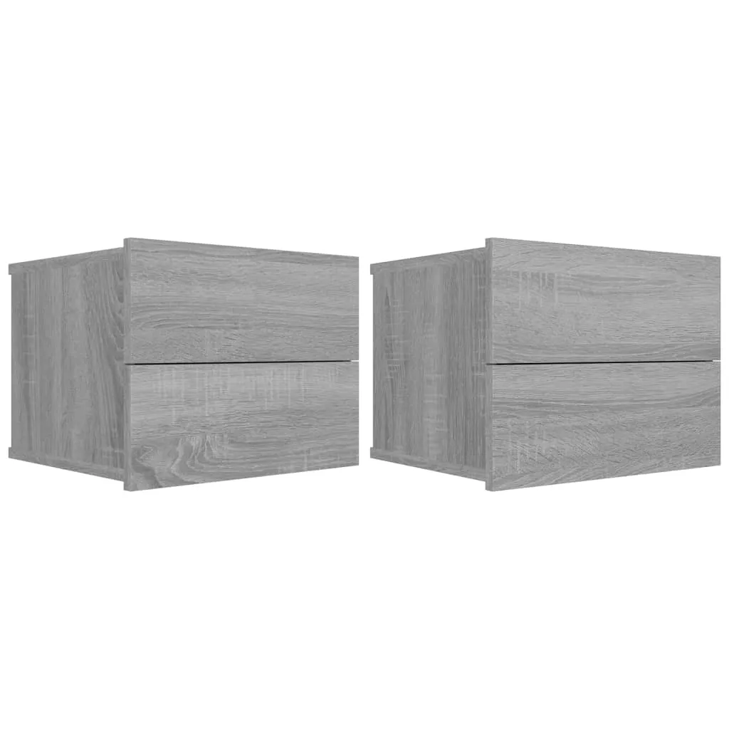 Bedside Cabinets 2 pcs Grey Sonoma 40x30x30 cm Engineered Wood