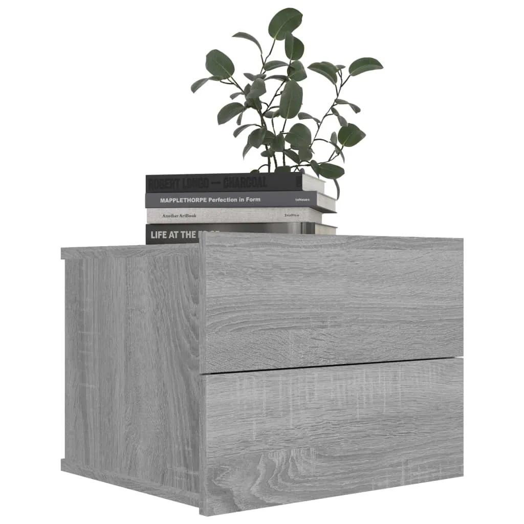 Bedside Cabinets 2 pcs Grey Sonoma 40x30x30 cm Engineered Wood