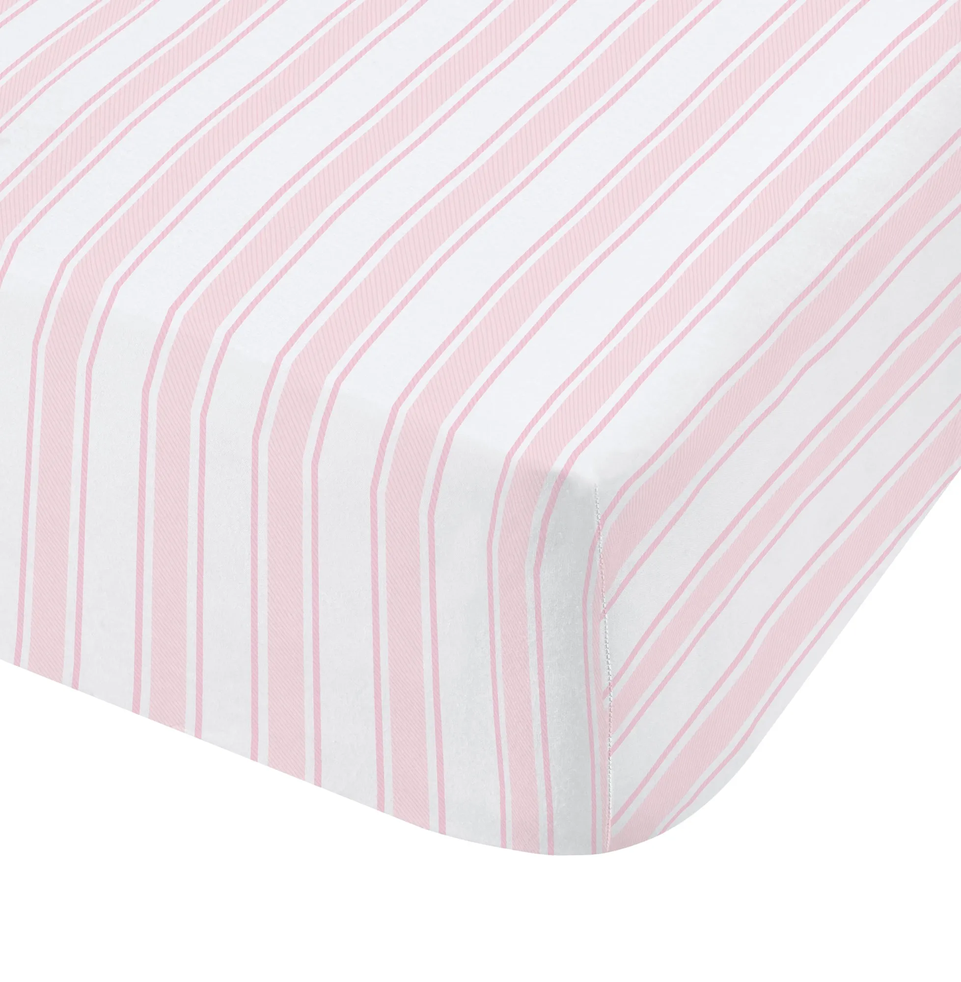 Bianca Pink Check and Stripe 100% Cotton Standard (25cm) Fitted Sheet