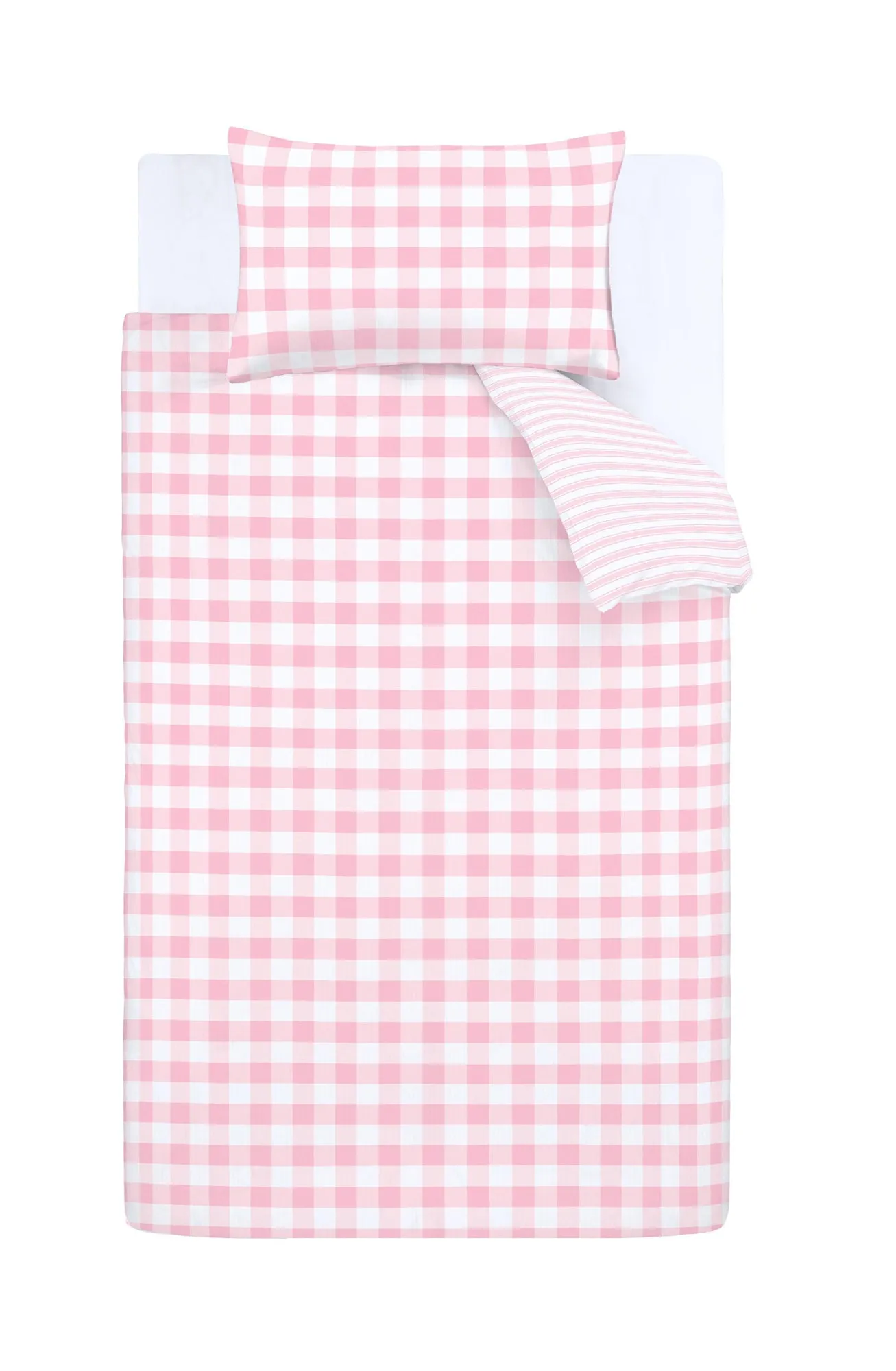 Bianca Pink Check and Stripe 100% Cotton Standard (25cm) Fitted Sheet