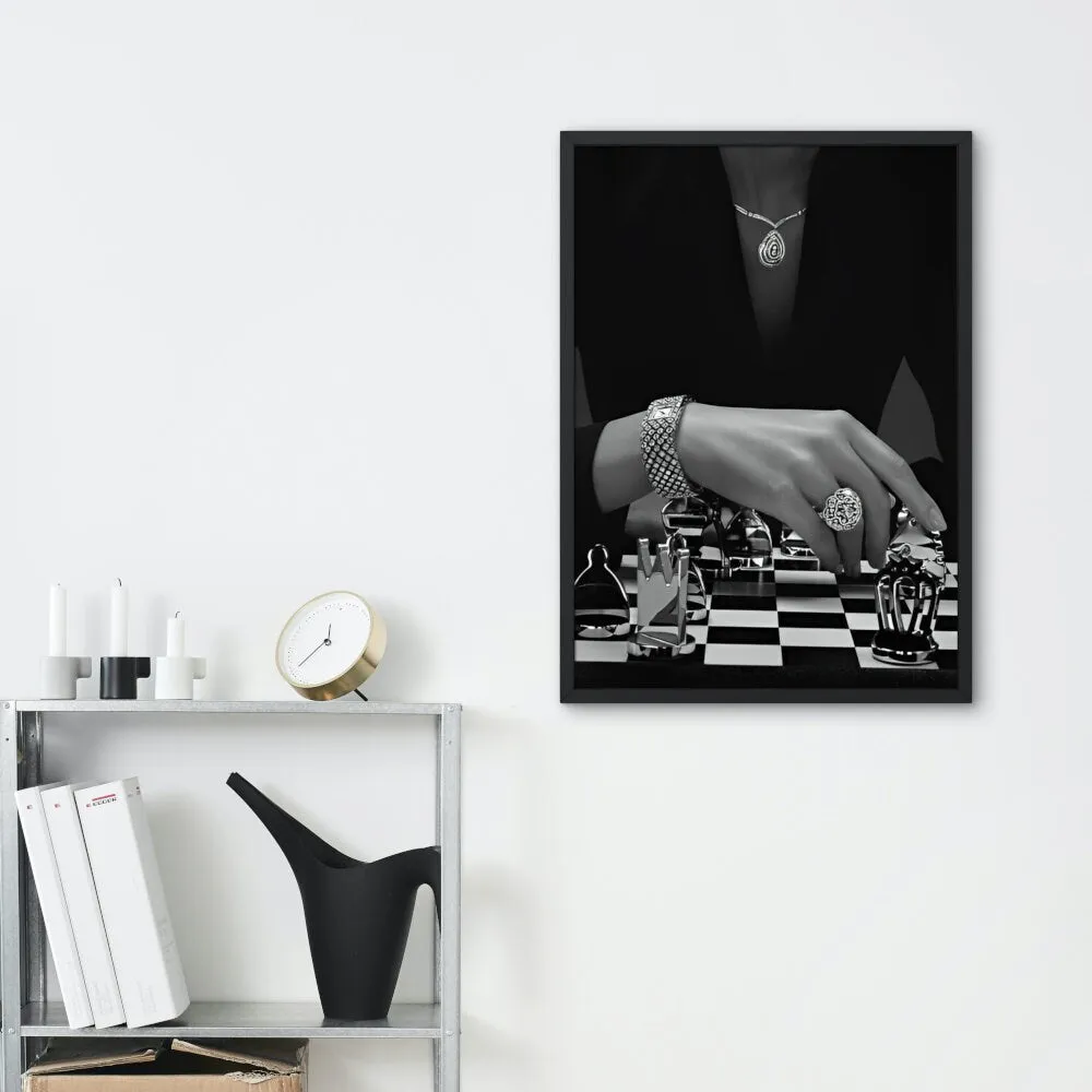 Black & White Luxury Fashion Chess Poster PRINTABLE ART, Fashion Editorial, Chess Wall Art, Success Poster, Luxury Fashion Art, Luxury Aesthetic