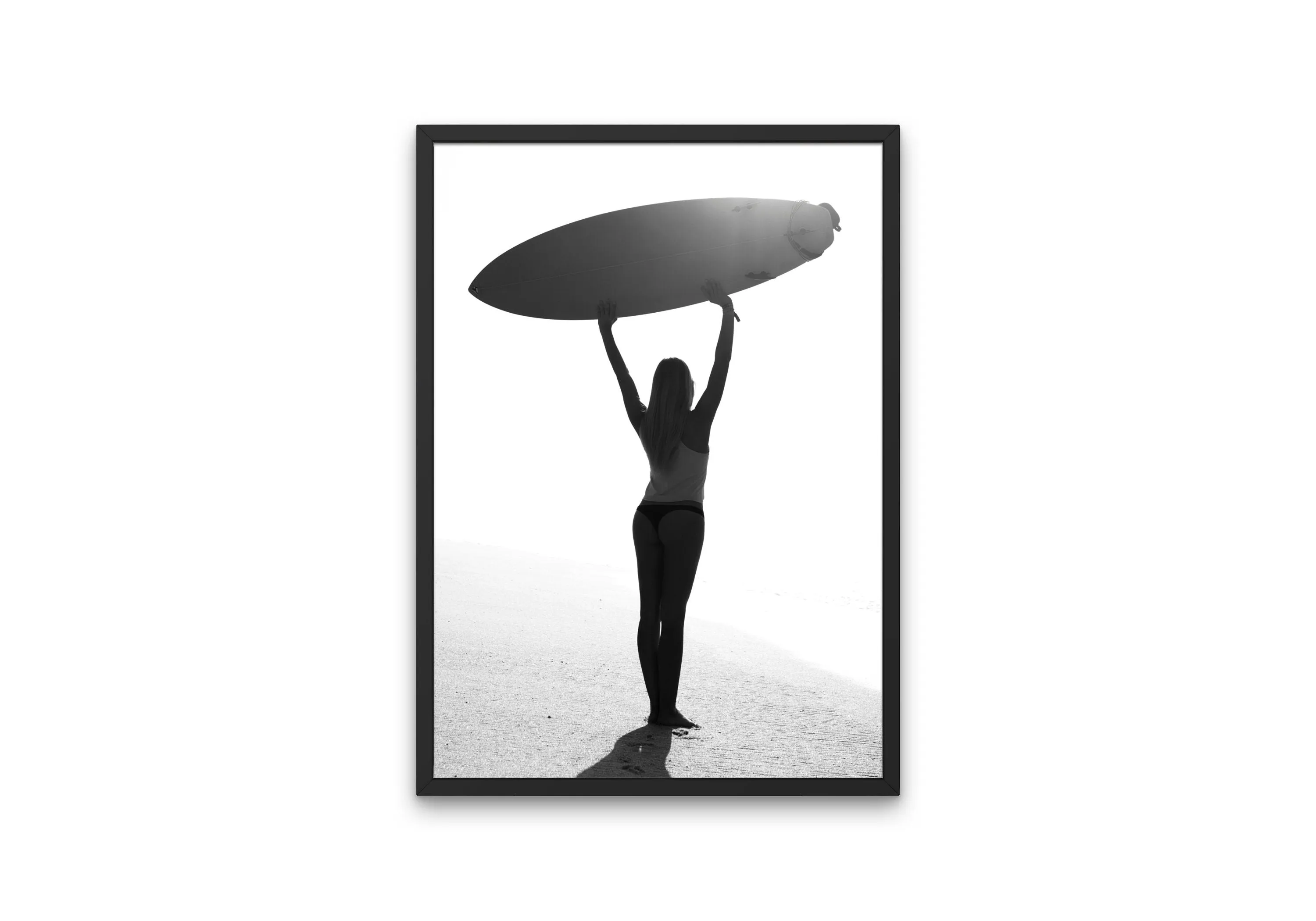 Black & White Surfer Girl Poster INSTANT DOWNLOAD Art Print, Surfer Room Decor, Surfer Girl Print, Groovy Poster, Beach House Poster, Surfer Wall Art