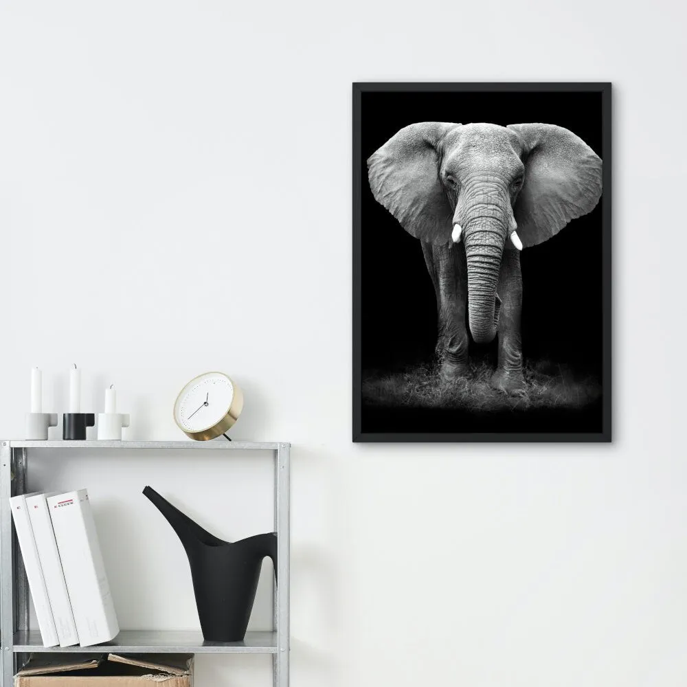 Black And White Elephant Poster PRINTABLE ART, Cool Poster, Wilderness Photography, Scandinavian Style, Animal Wall Art, Nature Inspired, Black And White Animal Poster