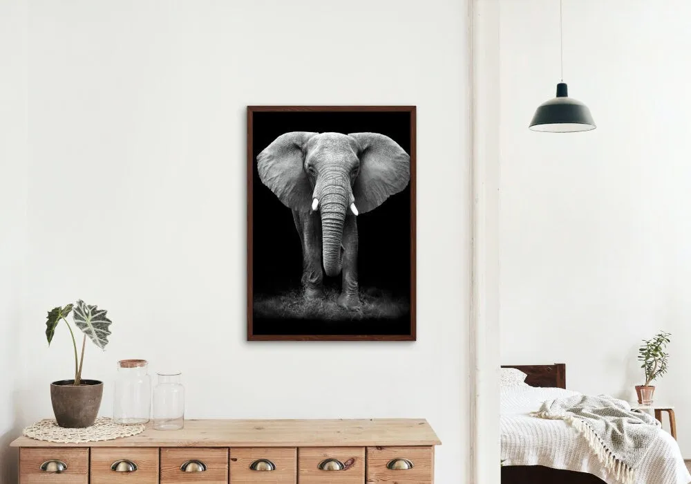 Black And White Elephant Poster PRINTABLE ART, Cool Poster, Wilderness Photography, Scandinavian Style, Animal Wall Art, Nature Inspired, Black And White Animal Poster