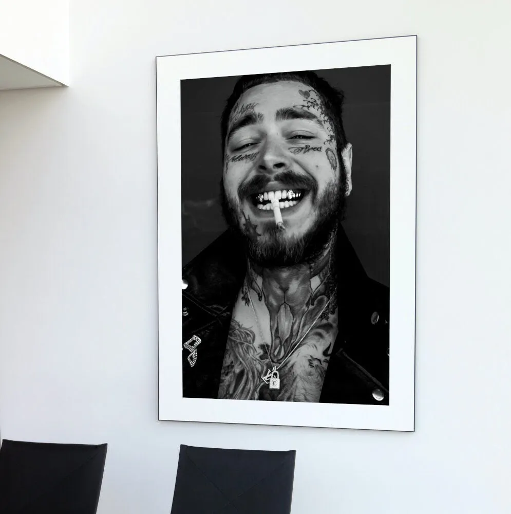 Black And White Post Malone Poster PRINTABLE WALL ART, Designer Wall Art, Printable Luxury Fashion Wall Art, Hypebeast Poster, Black White Décor