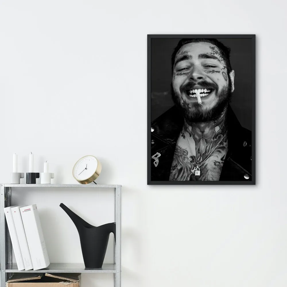 Black And White Post Malone Poster PRINTABLE WALL ART, Designer Wall Art, Printable Luxury Fashion Wall Art, Hypebeast Poster, Black White Décor