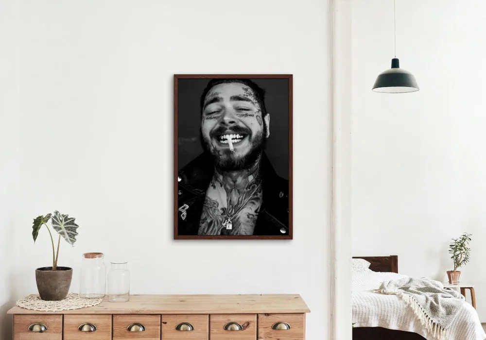 Black And White Post Malone Poster PRINTABLE WALL ART, Designer Wall Art, Printable Luxury Fashion Wall Art, Hypebeast Poster, Black White Décor