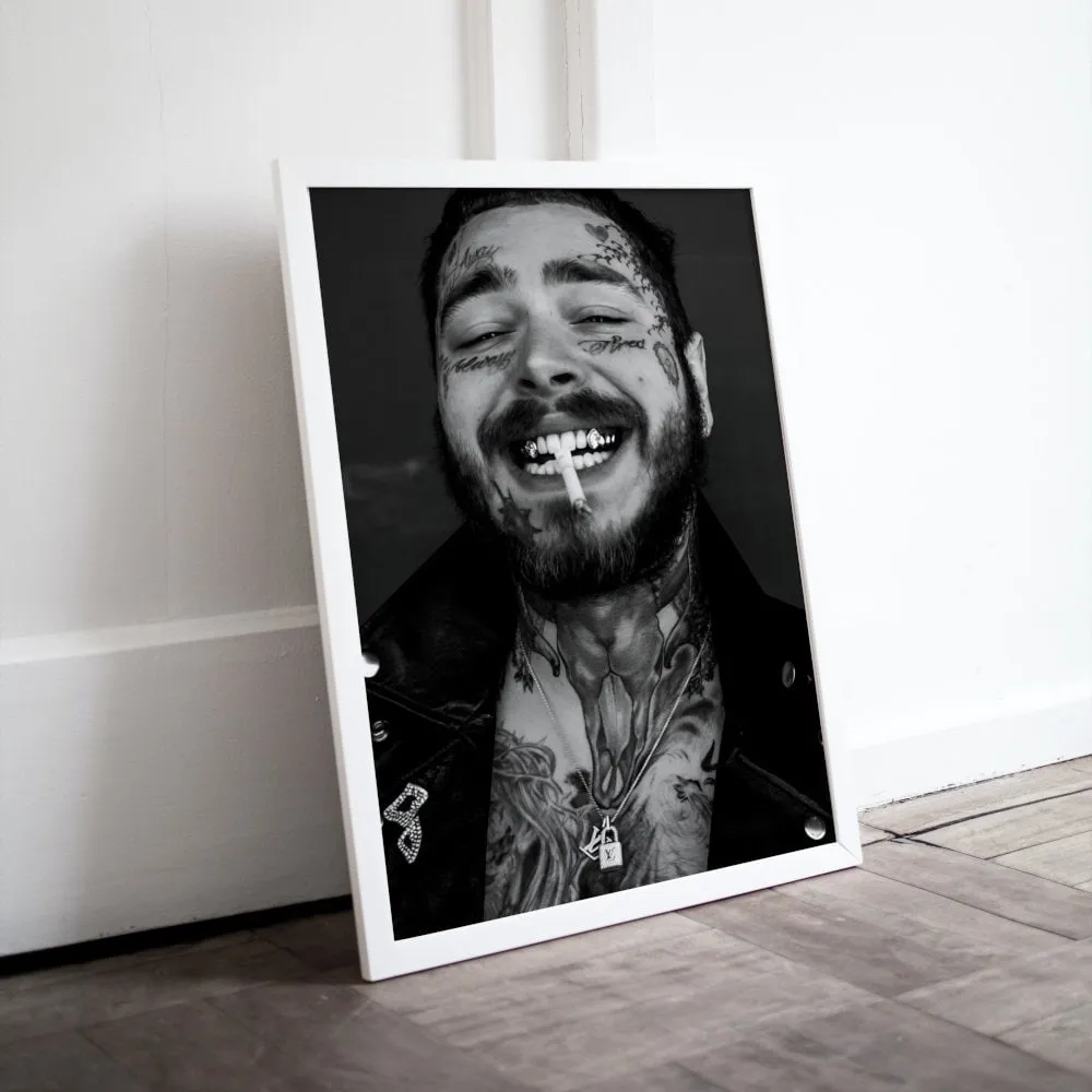 Black And White Post Malone Poster PRINTABLE WALL ART, Designer Wall Art, Printable Luxury Fashion Wall Art, Hypebeast Poster, Black White Décor