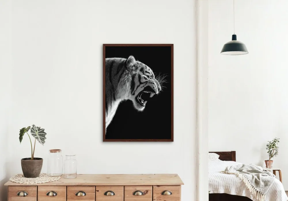 Black And White Tiger Poster PRINTABLE WALL ART, Black & White Animal Posters, Fashion Print, Tiger Lover Gift, Tiger Head, Glam Decor, Chic