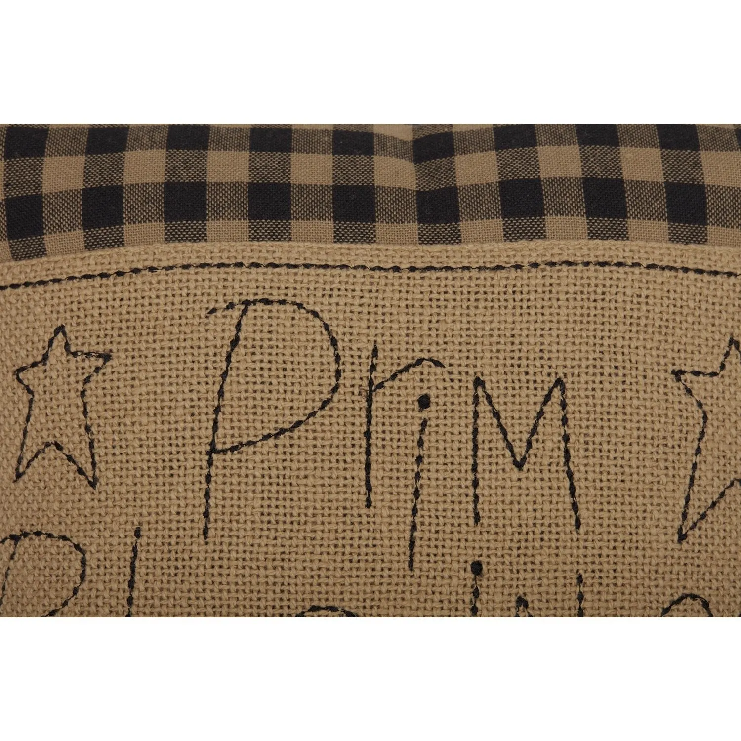 Black Check Prim Blessings Pillow 12"