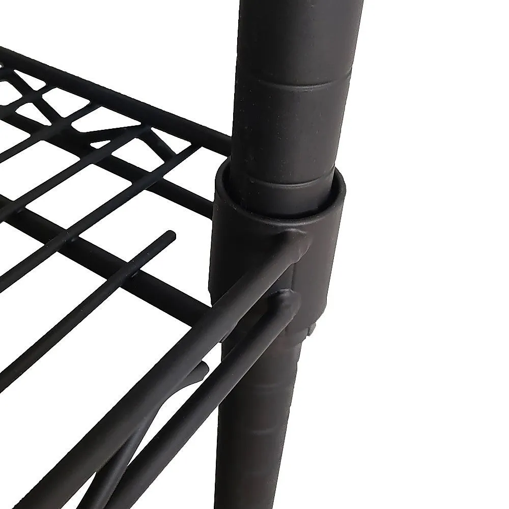 Black Steel Adjustable Modular Wire Storage Shelving Unit