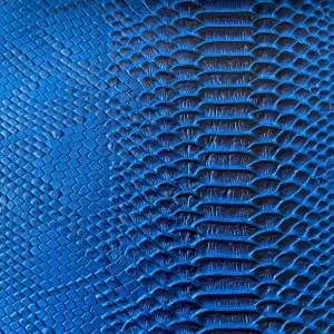 Blue Black Two Tone Faux Viper Sopythana Snake Skin Skin Vinyl Fabric