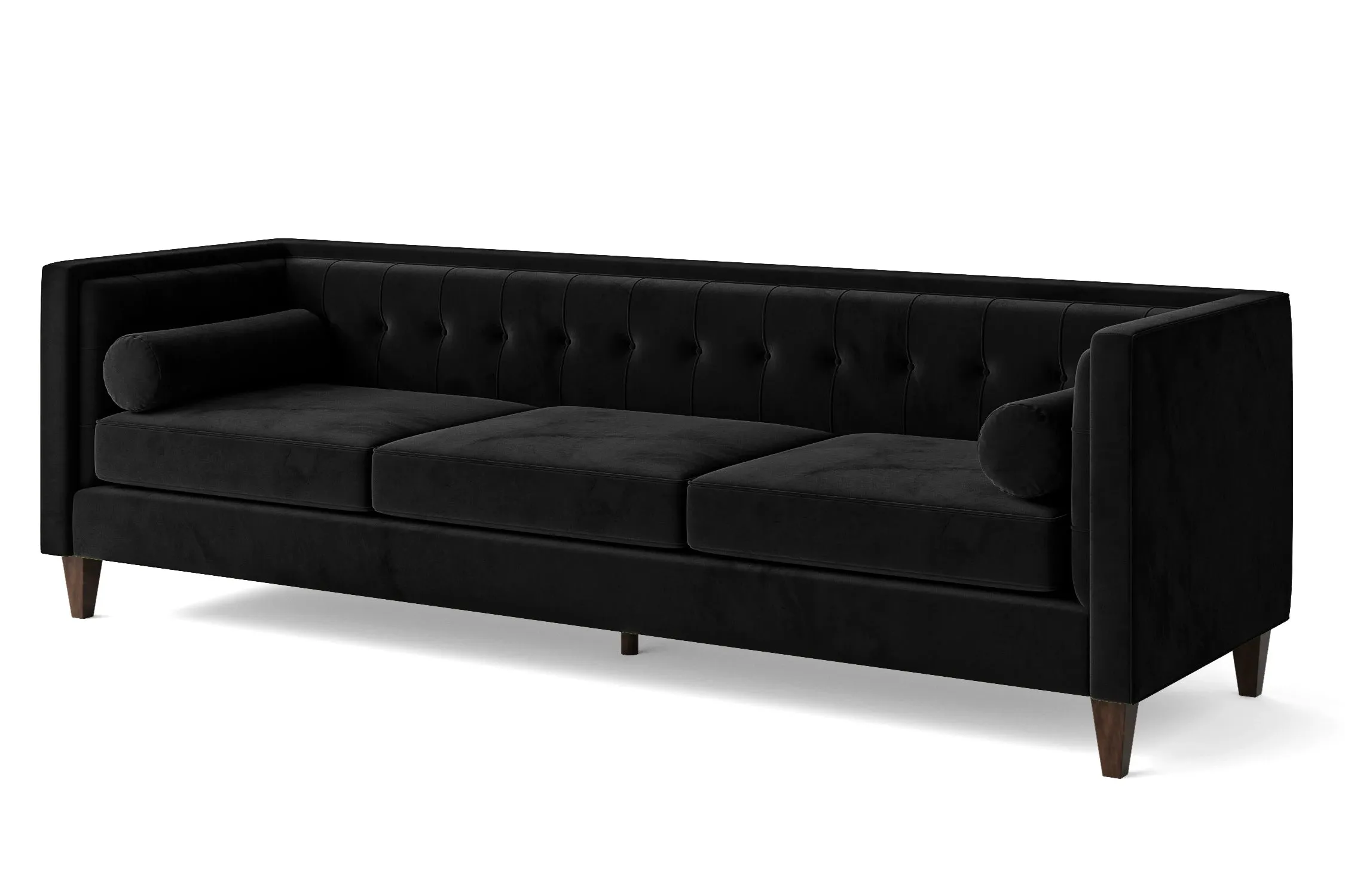 Brescia 4 Seater Sofa Black Velvet